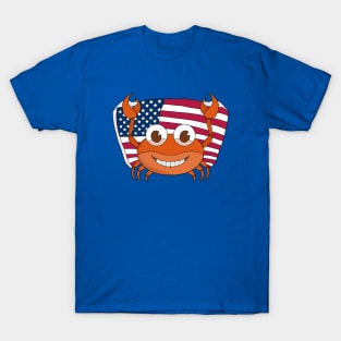 Crab with the American flag USA T-Shirt